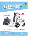 MIAG Stapler/Gabelstapler Typ Liftmobil LM 20 D Bild- Ersatzteilliste & Mercedes Diesel Motor Typ OM 636  & Bedienungsanleitung & Bild-Wartungsanleitung  - annoligno 707
